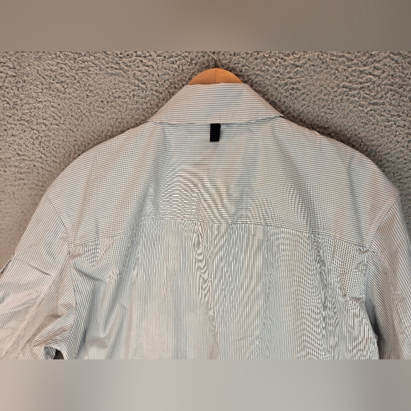 Rage & Bone Cade Mens Poplin Lightweight Jacket Sz L Light Blue & White Stripes - Picture 9 of 15